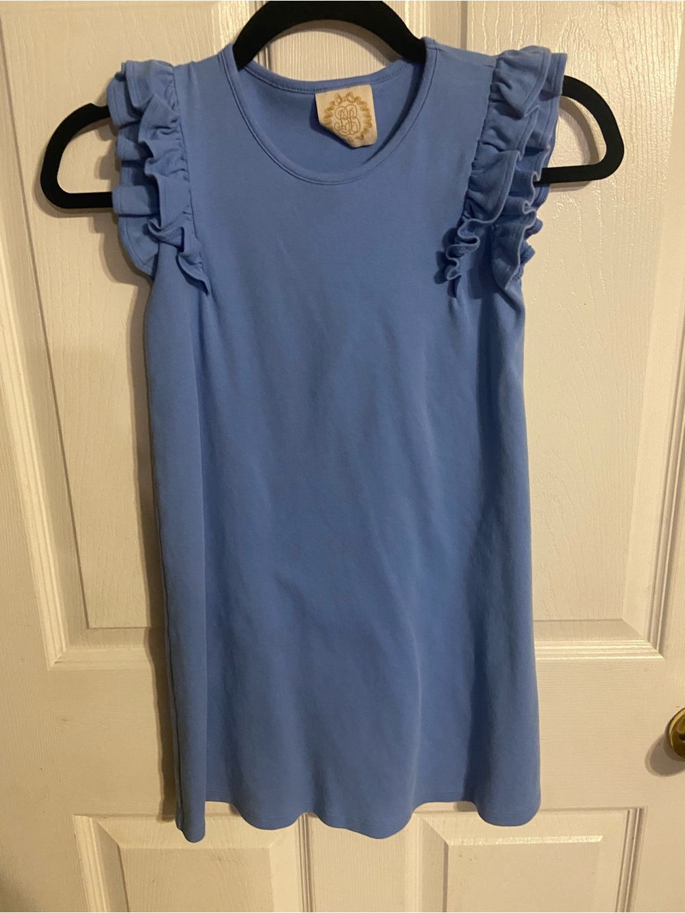 The Beaufort Bonnet Company TBBC Blue Ruehling Ruffle Dress Girls Sz 10